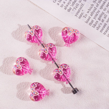 Heart Balloon Acrylic Beads 22mm Decorative 20pcs 9
