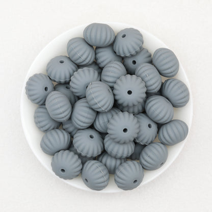 Solid Color Pumpkin Shaped Silicone Beads 20pcs