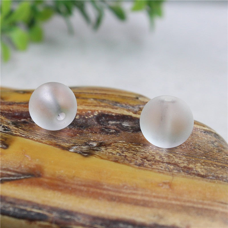 Frosted Round Glass Beads 6mm Assorted Colors Matte Finish 100pcs 9