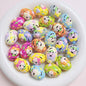 Hand-Painted Dinosaur Egg Acrylic Beads 16x24mm Colorful 5pcs 10
