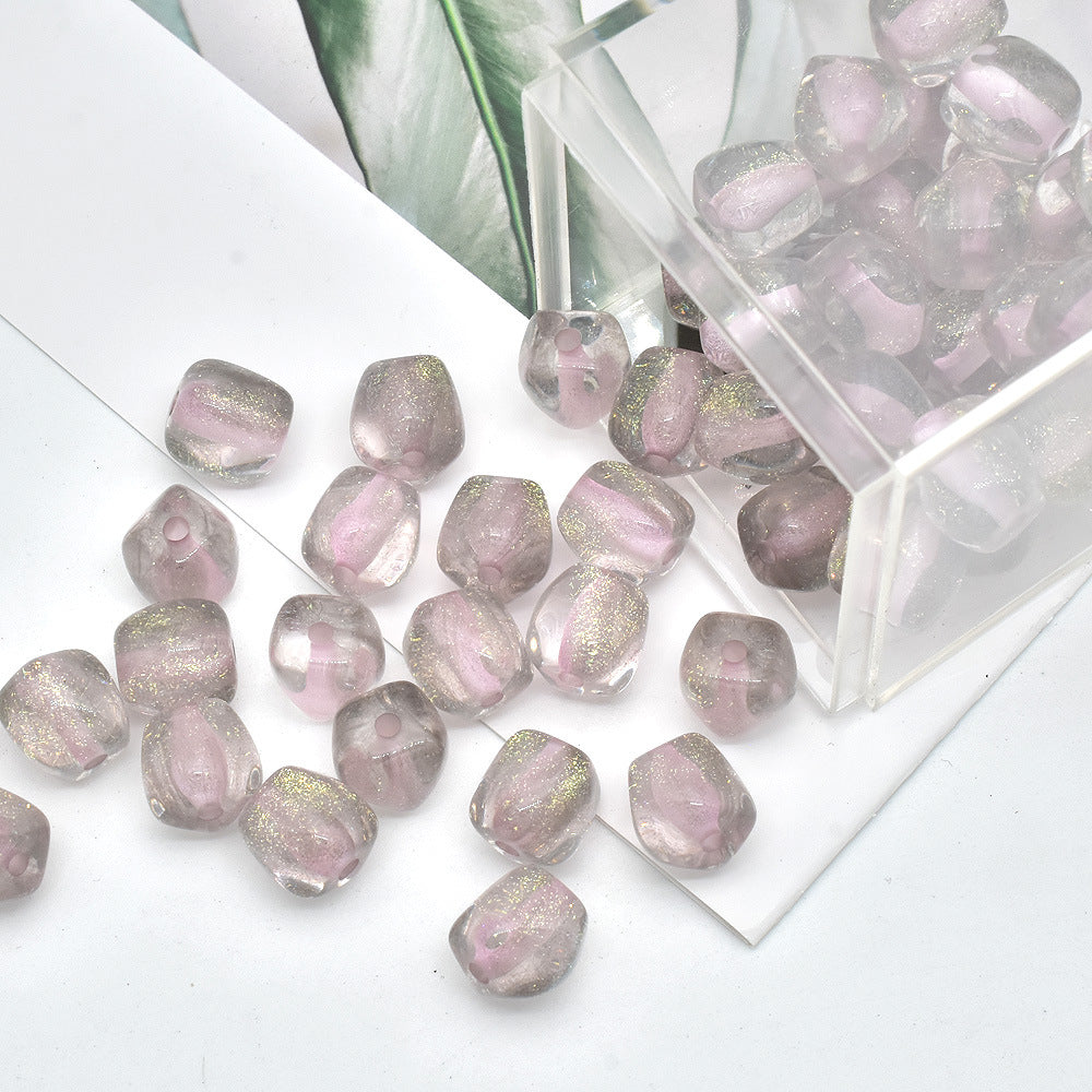 Resin Octagonal Faceted Candy Heart Beads 10mm Sparkling 100pcs 14