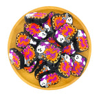 Silicone Focal Beads Halloween Ghost With Purple Script Text 2