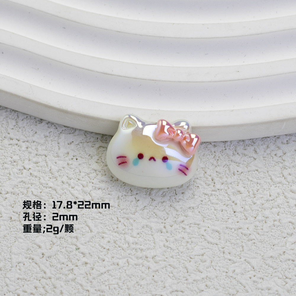 Glossy Plating Tiny Cute HK Kitten Resin Beads 10pcs 6
