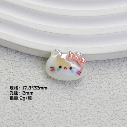 Glossy Plating Tiny Cute HK Kitten Resin Beads 10pcs 6