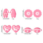 Breast Cancer Awareness 3D Silicone Focal Beads Pink Ribbon 20pcs 8
