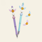 Silicone Focal Beads Winged Bear Pastel Colors Golden Bear Motif 1 Piece