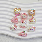 Glossy Plating Tiny Cute HK Kitten Resin Beads 10pcs 3