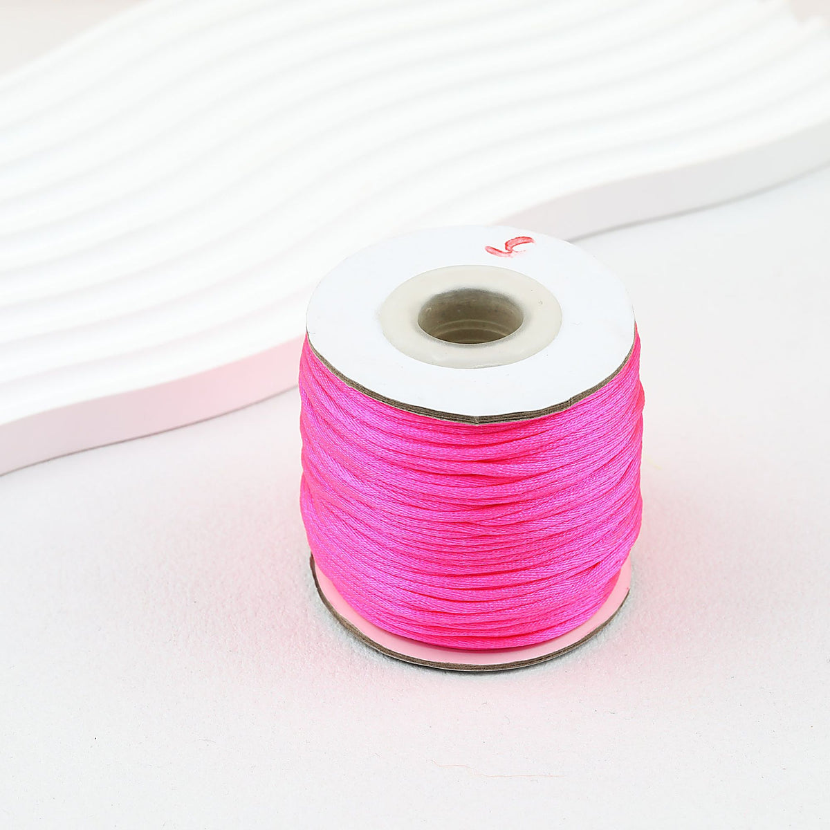 Nylon String Beading Cord 2mm Diameter Gold 38 Yards - #9 Fluorescent Rose red