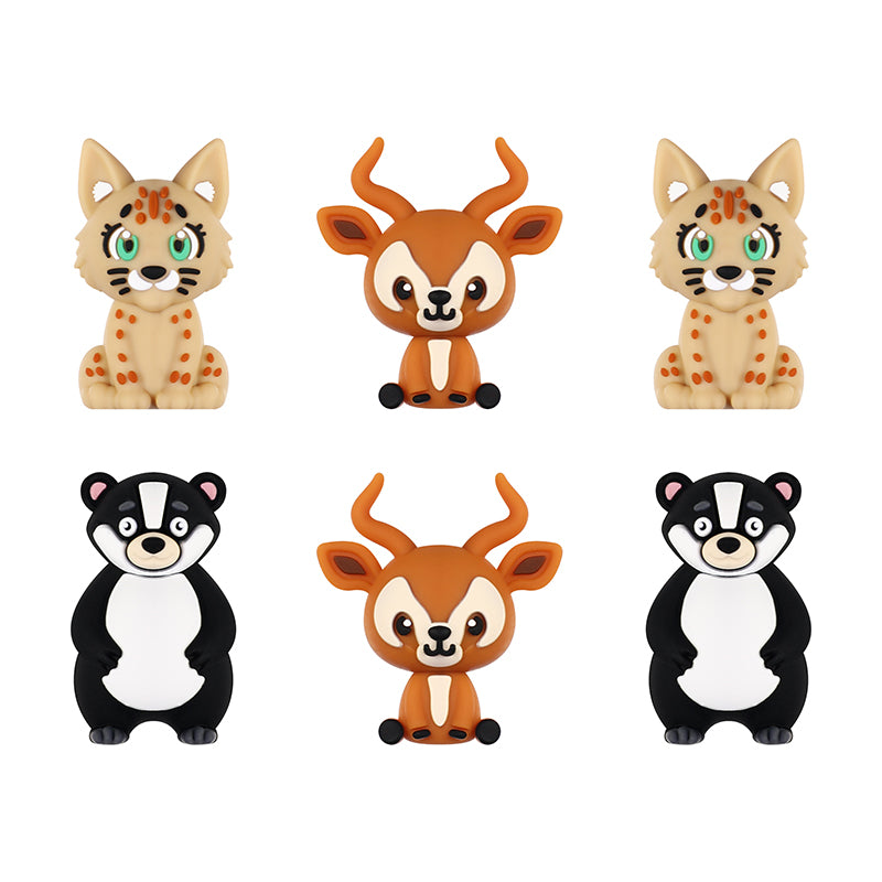 3D Wild Animal Silicone Focal Beads 20pcs 8