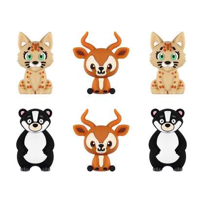 3D Wild Animal Silicone Focal Beads 20pcs 8