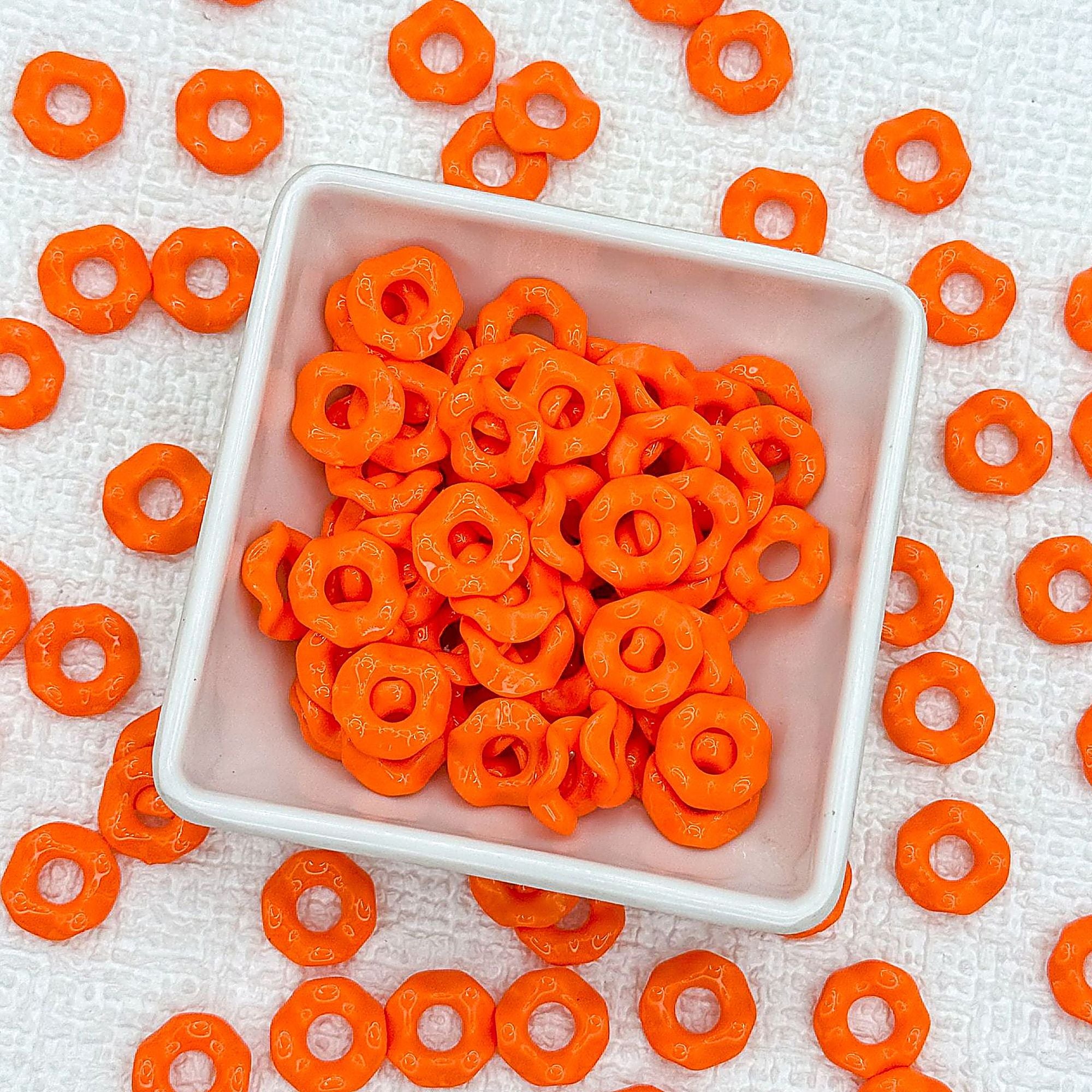 Acrylic Wavy Spacer Beads 12mm Baking Painted Colorful 50pcs - Orange