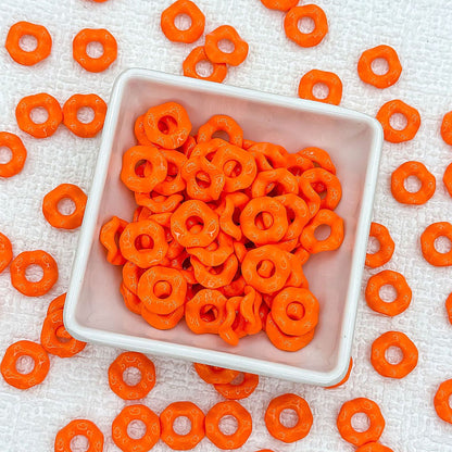Acrylic Wavy Spacer Beads 12mm Baking Painted Colorful 50pcs - Orange