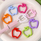 Colorful Apple Shape Acrylic Bead Frames 29.7x27mm 50pcs