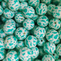 15mm Silicone Beads Blue Animal Outline Printed 50pcs
