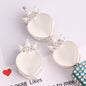 Alloy Heart Shaped Rhinestone Crown Beads 23mm 3pcs 9