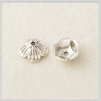 Alloy Five-Petal Bead Caps 12mm Chubby Bright Silver 100pcs 3