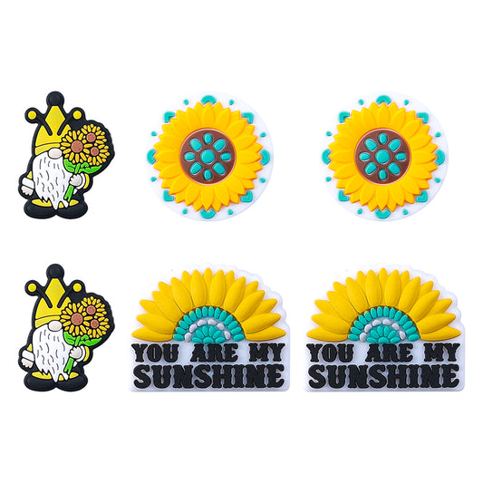 Silicone Focal Beads Daisy You Are My Sunshine Text 20pcs