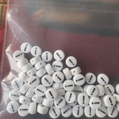 Special Character Flat Acrylic Beads 7mm 10pcs per Pack 13