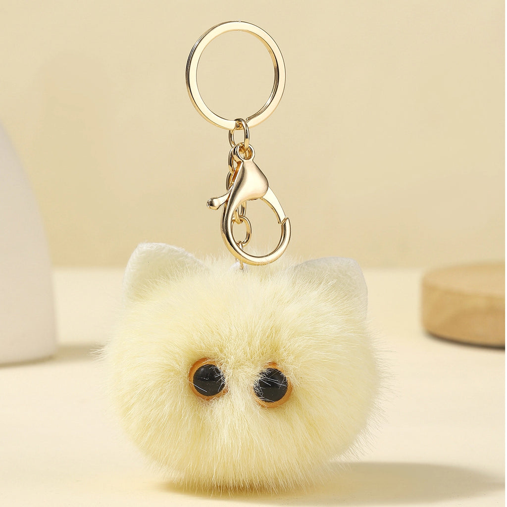 Plush Cat Keychain Faux Fur Soft 13cm 2pcs Set 6