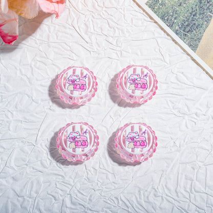 20mm Round Dopamine Color Cookie Style Acrylic Beads 20pcs 4