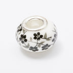 Glass Flower Pattern Spacer Beads 15mm Large Hole 20pcs 5