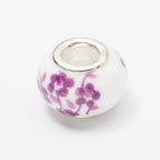Glass Flower Pattern Spacer Beads 15mm Large Hole 20pcs 4