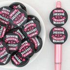  I Am A Fearless Cancer Fighter Round Silicone Focal Beads 20Pcs