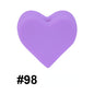 Colorful Pastel Mix Heart 14mm Silicone Beads Solid Color Matte Finish 50pcs 43