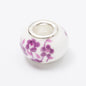 Glass Flower Pattern Spacer Beads 15mm Large Hole 20pcs 8
