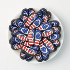 USA Flag Independence Day Flip Flop Silicone Focal Beads20pcs