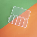 Clear Plastic Organizer Boxes Slim 5 Compartment 13cm 4pcs