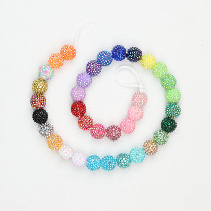 Multicolor Round Rhinestone Beads 20mm Sparkle Shine 50pcs 9