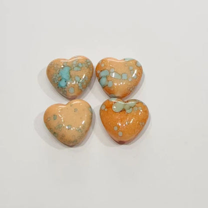 Blooming Ink Color Heart Acrylic Beads 15mm Colorful Mixed 100pcs 7