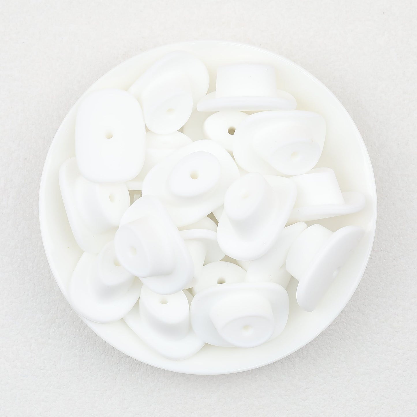 Western Style Silicone Cowboy Hat Focal Beads 20pcs - White