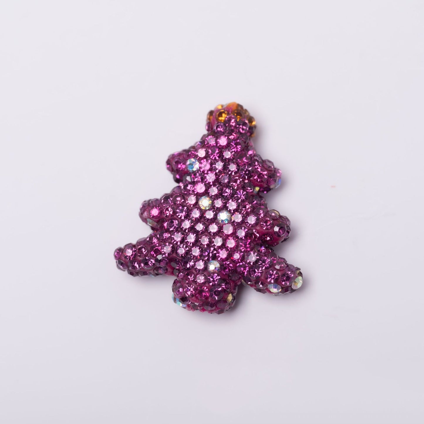 Polymer Clay Christmas Tree Rhinestone Beads 30mm Festive Holiday 10pcs 17