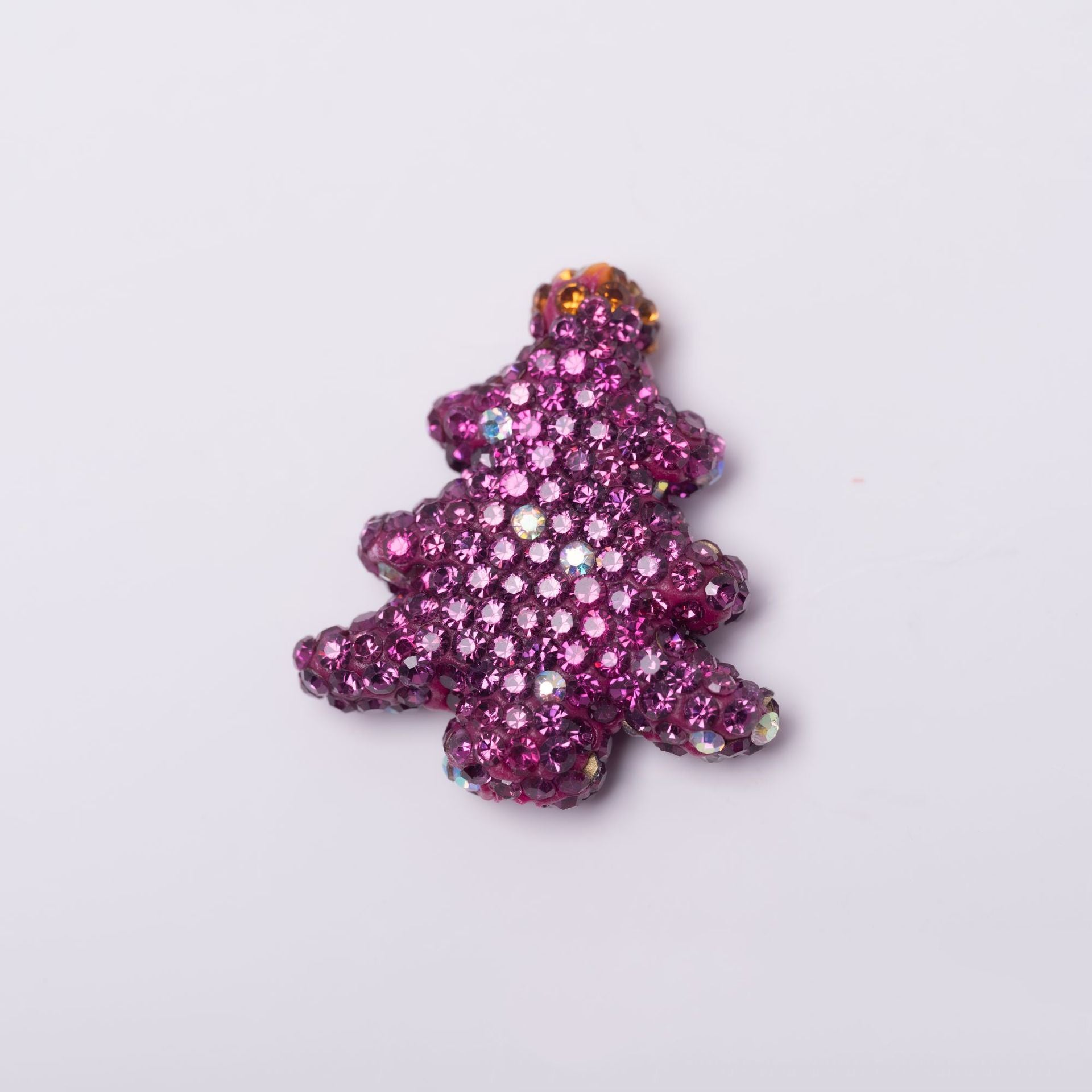 Polymer Clay Christmas Tree Rhinestone Beads 30mm Festive Holiday 10pcs 17