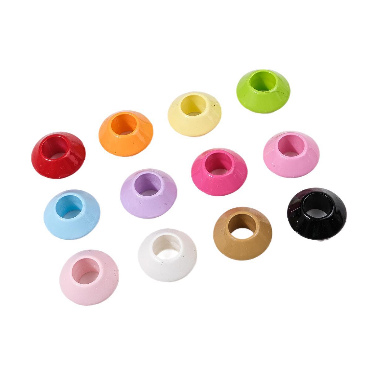 Colorful 16mm Large Hole Round Acrylic Spacer Beads 40pcs 4