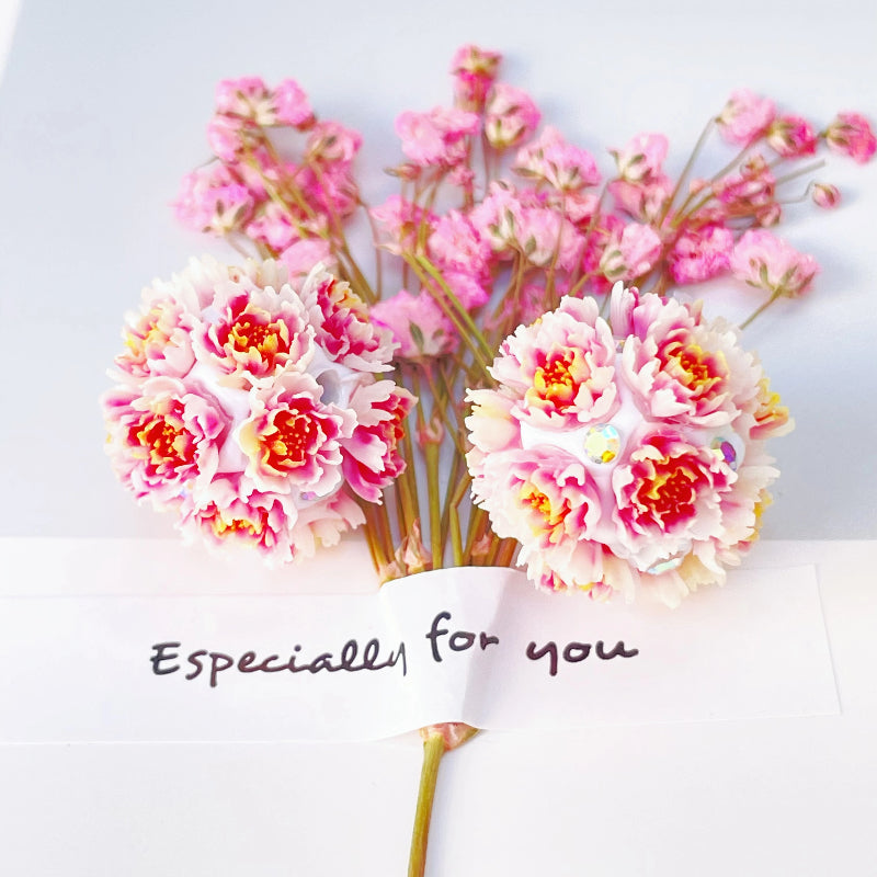 Flower Clay Beads 22mm Multicolor Peony Balls Polymer 10Pcs 4
