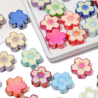 Ombre Sakura Flower Acrylic Beads 20mm Assorted Colors 4pcs 3
