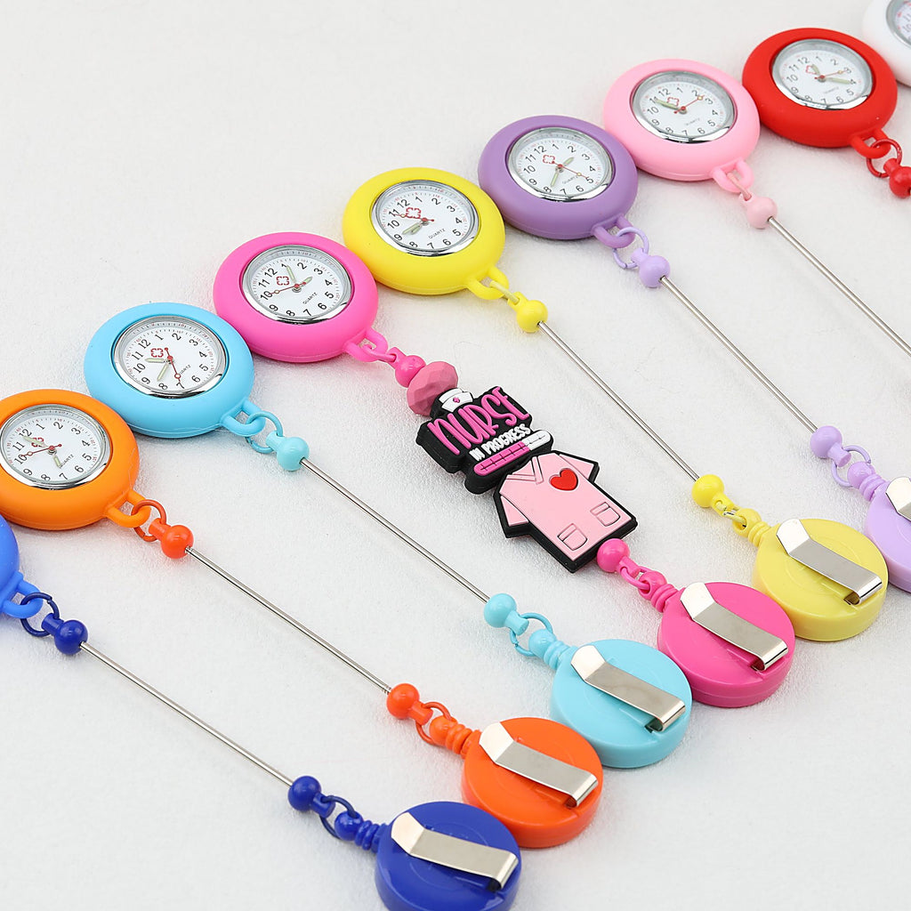 Beadable Retractable Badge Reel Watch Glow In The Dark Silicone Case Easy Pull Buckle