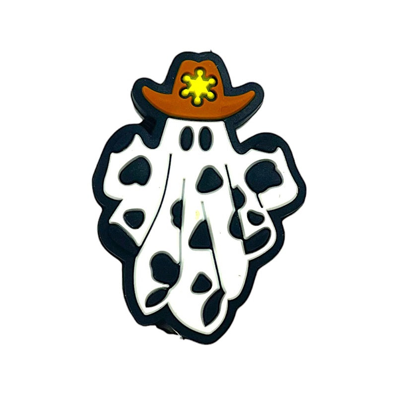 Silicone Focal Beads Halloween Cowboy Ghost Design 20pcs