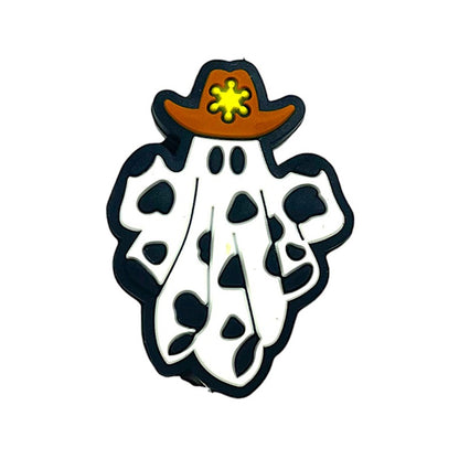 Silicone Focal Beads Halloween Cowboy Ghost Design 20pcs