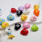 Painted Sad Cloud Acrylic Beads 20mm Glossy Colorful 50pcs