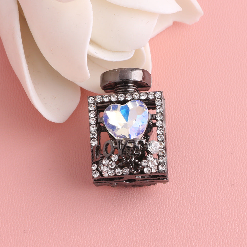 Fancy Alloy Perfume Bottle Charm Beads with Heart and Rhinestones 2pcs 26