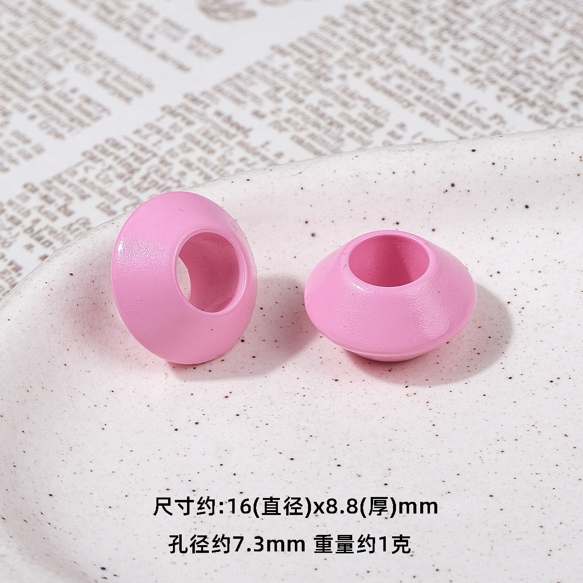Colorful 16mm Large Hole Round Acrylic Spacer Beads 40pcs 14