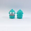Silicone 3D Focal Beads Blue Big Eyed Fish Monster Front Facing 20pcs