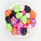  3D Halloween Colorful Skull Silicone Focal Beads 20Pcs 2
