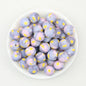 15mm Light Floral Print Round Silicone Beads 50 pcs 6