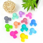 Silicone Focal Beads Mickey Minnie Mouse Ear Design Smooth Matte 20pcs 4