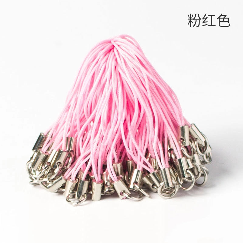 Polyester Iron Aluminum Phone Strap 58mm Colorful 100pcs 15